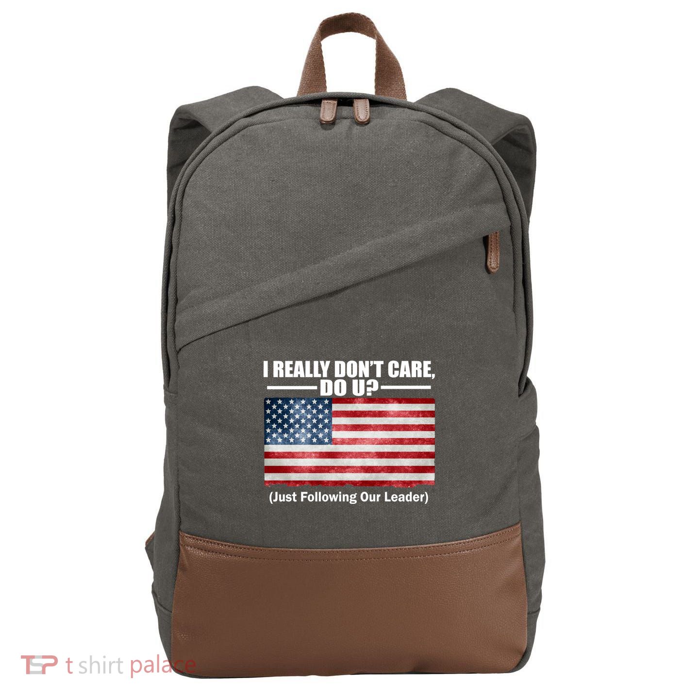 I Really Don't Care Do U Patriotic  Cotton Canvas Backpack