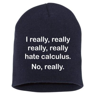 I Really Hate Calculus Short Acrylic Beanie