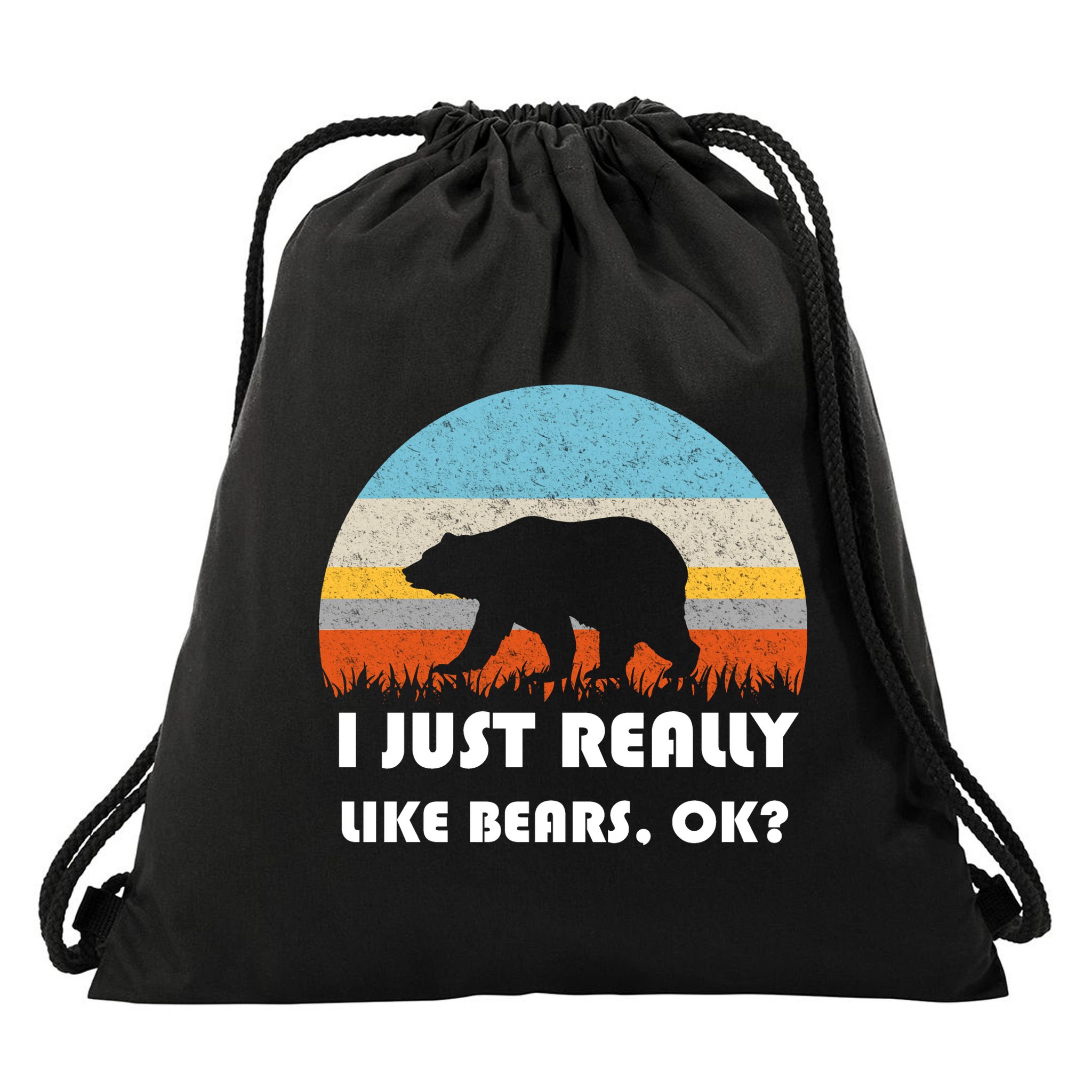 I Really Like Bears Drawstring Bag