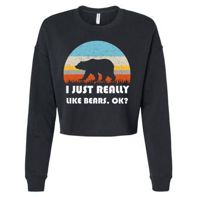 I Really Like Bears Cropped Pullover Crew