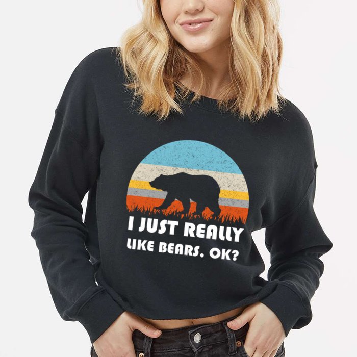 I Really Like Bears Cropped Pullover Crew
