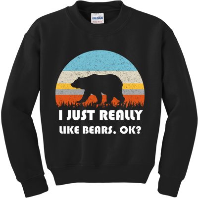 I Really Like Bears Kids Sweatshirt