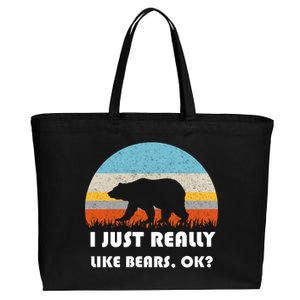 I Really Like Bears Cotton Canvas Jumbo Tote