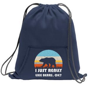 I Really Like Bears Sweatshirt Cinch Pack Bag