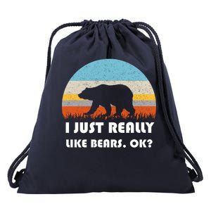 I Really Like Bears Drawstring Bag