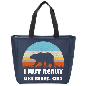 I Really Like Bears Zip Tote Bag