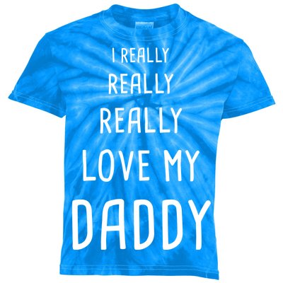 I Really Love My Daddy Kids Tie-Dye T-Shirt