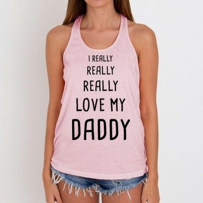 I Really Love My Daddy Women's Knotted Racerback Tank