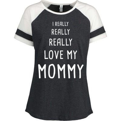 I Really Love My Mommy Enza Ladies Jersey Colorblock Tee