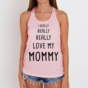 I Really Love My Mommy Women's Knotted Racerback Tank