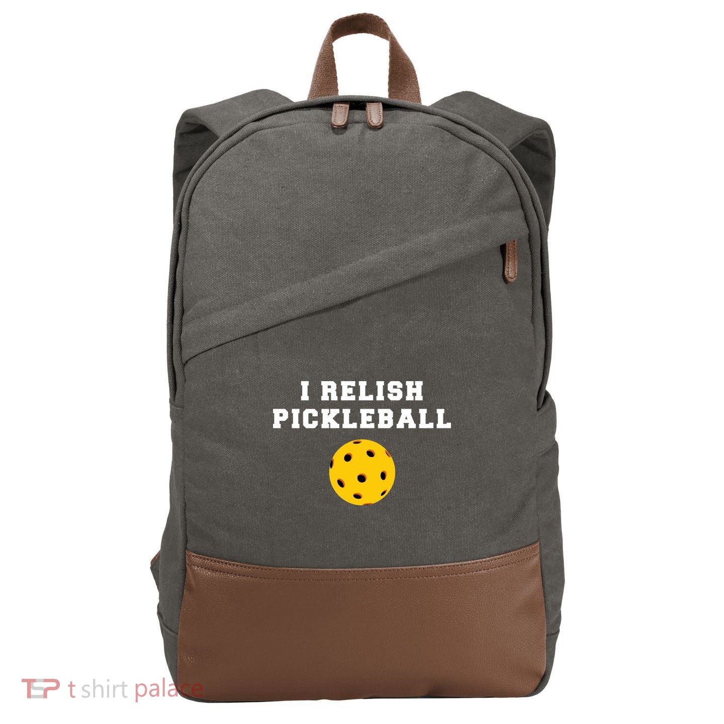 I Relish Pickleball Cotton Canvas Backpack