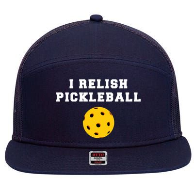 I Relish Pickleball 7 Panel Mesh Trucker Snapback Hat