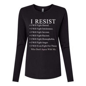 I Resist. I Will Fight. The Resistance Anti Trump Womens Cotton Relaxed Long Sleeve T-Shirt