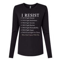 I Resist. I Will Fight. The Resistance Anti Trump Womens Cotton Relaxed Long Sleeve T-Shirt