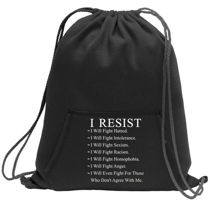 I Resist. I Will Fight. The Resistance Anti Trump Sweatshirt Cinch Pack Bag