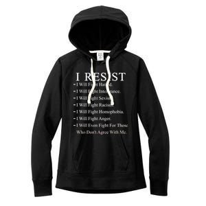 I Resist. I Will Fight. The Resistance Anti Trump Women's Fleece Hoodie