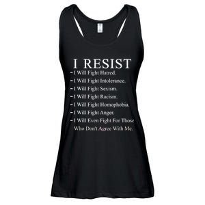 I Resist. I Will Fight. The Resistance Anti Trump Ladies Essential Flowy Tank