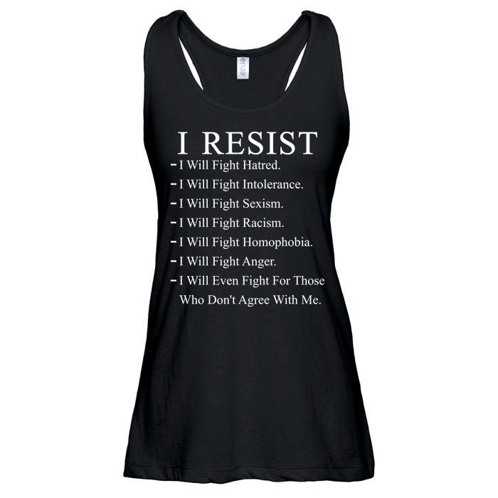 I Resist. I Will Fight. The Resistance Anti Trump Ladies Essential Flowy Tank