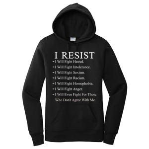 I Resist. I Will Fight. The Resistance Anti Trump Women's Pullover Hoodie