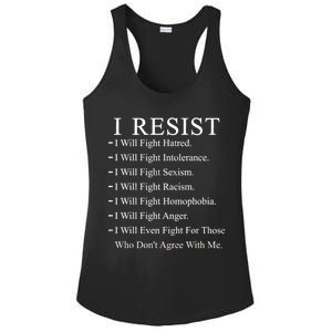 I Resist. I Will Fight. The Resistance Anti Trump Ladies PosiCharge Competitor Racerback Tank