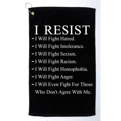 I Resist. I Will Fight. The Resistance Anti Trump Golf Towel