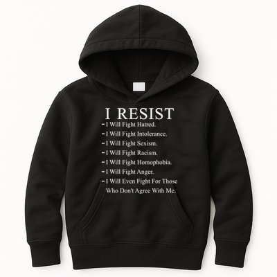 I Resist. I Will Fight. The Resistance Anti Trump Kids Hoodie