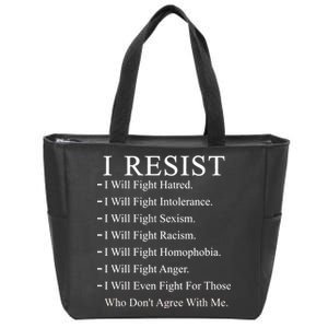 I Resist. I Will Fight. The Resistance Anti Trump Zip Tote Bag