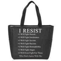 I Resist. I Will Fight. The Resistance Anti Trump Zip Tote Bag