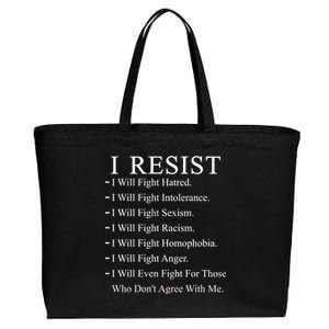 I Resist. I Will Fight. The Resistance Anti Trump Cotton Canvas Jumbo Tote