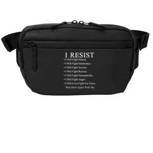 I Resist. I Will Fight. The Resistance Anti Trump Crossbody Pack