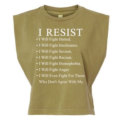 I Resist. I Will Fight. The Resistance Anti Trump Garment-Dyed Women's Muscle Tee