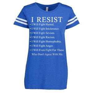 I Resist. I Will Fight. The Resistance Anti Trump Enza Ladies Jersey Football T-Shirt