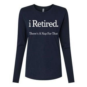 I Retired There's A Nap For That Womens Cotton Relaxed Long Sleeve T-Shirt