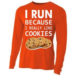 I Run Because I Really Like Cookies Cooling Performance Long Sleeve Crew