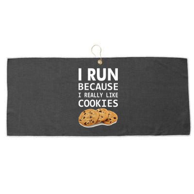 I Run Because I Really Like Cookies Large Microfiber Waffle Golf Towel
