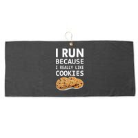 I Run Because I Really Like Cookies Large Microfiber Waffle Golf Towel