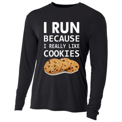 I Run Because I Really Like Cookies Cooling Performance Long Sleeve Crew