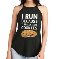 I Run Because I Really Like Cookies Women's Perfect Tri Rocker Tank