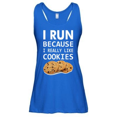 I Run Because I Really Like Cookies Ladies Essential Flowy Tank