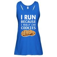 I Run Because I Really Like Cookies Ladies Essential Flowy Tank