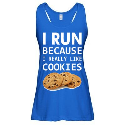 I Run Because I Really Like Cookies Ladies Essential Flowy Tank