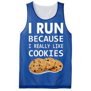 I Run Because I Really Like Cookies Mesh Reversible Basketball Jersey Tank