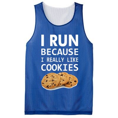 I Run Because I Really Like Cookies Mesh Reversible Basketball Jersey Tank