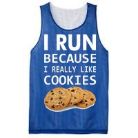 I Run Because I Really Like Cookies Mesh Reversible Basketball Jersey Tank