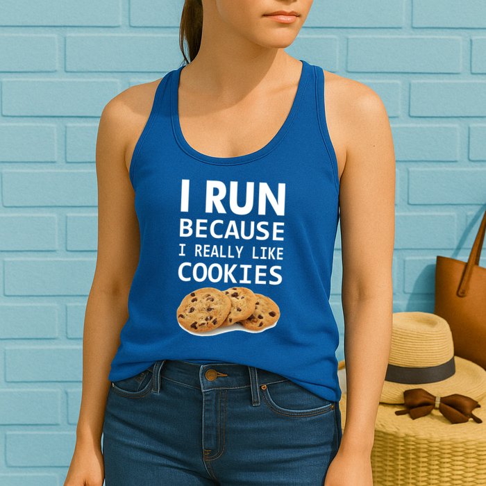 I Run Because I Really Like Cookies Womens Tank Top