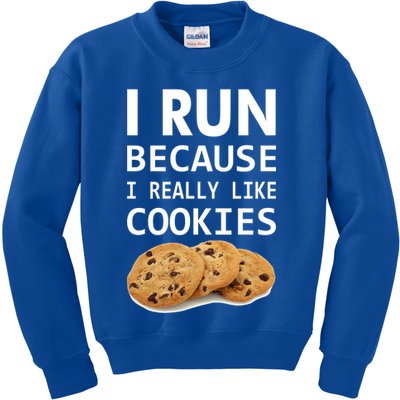 I Run Because I Really Like Cookies Kids Sweatshirt