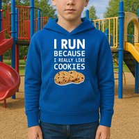 I Run Because I Really Like Cookies Kids Hoodie