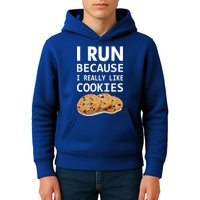 I Run Because I Really Like Cookies Kids Hoodie