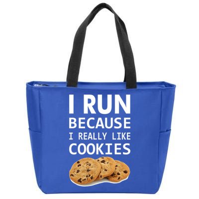 I Run Because I Really Like Cookies Zip Tote Bag