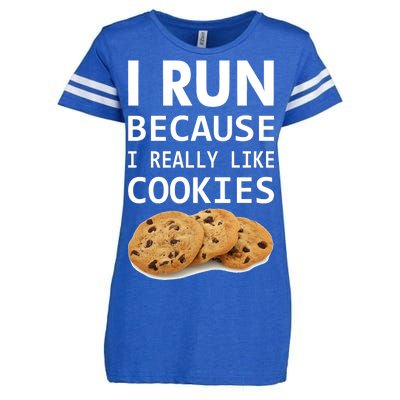 I Run Because I Really Like Cookies Enza Ladies Jersey Football T-Shirt